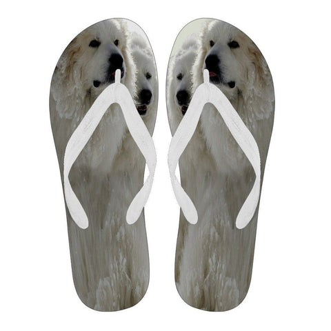 Great Pyrenees Print Flip Flops For Men-Free Shipping Limited Edition-Paww-Printz-Merchandise