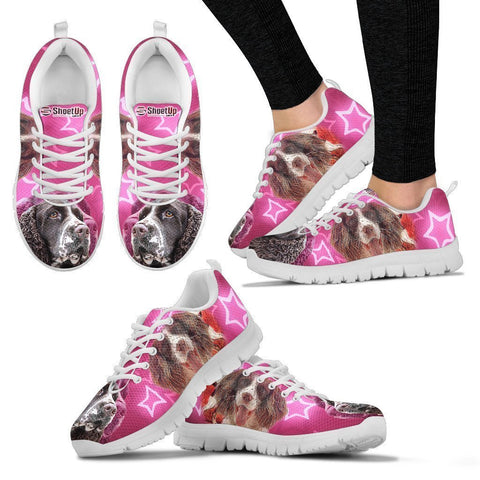 English Springer Spaniel On Pink Print Running Shoes For Women- Free Shipping-Paww-Printz-Merchandise