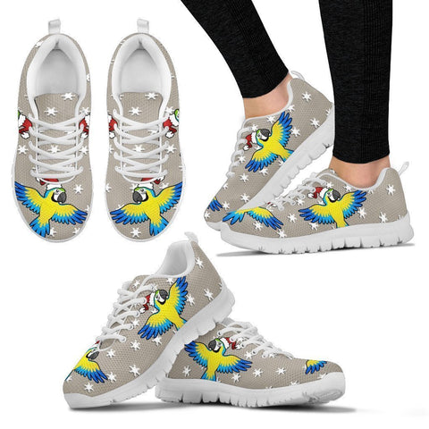Hyacinth Macaw Parrot2 Print Christmas Running Shoes For Women-Free Shipping-Paww-Printz-Merchandise
