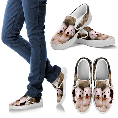 Old English Sheepdog Print Slip Ons For Women- Express Shipping-Paww-Printz-Merchandise