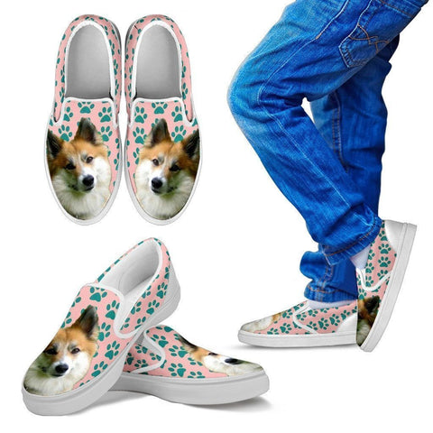 Icelandic Sheepdog Print Slip Ons For Kids-Express Shipping-Paww-Printz-Merchandise