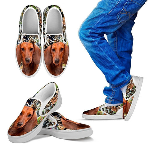 Amazing Dachshund Dog Print Slip Ons For Kids-Express Shipping-Paww-Printz-Merchandise