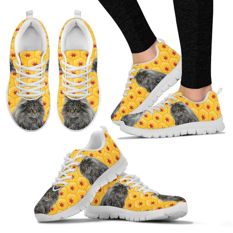 Norwegian Forest Cat Print Christmas Running Shoes For Women-Free Shipping-Paww-Printz-Merchandise