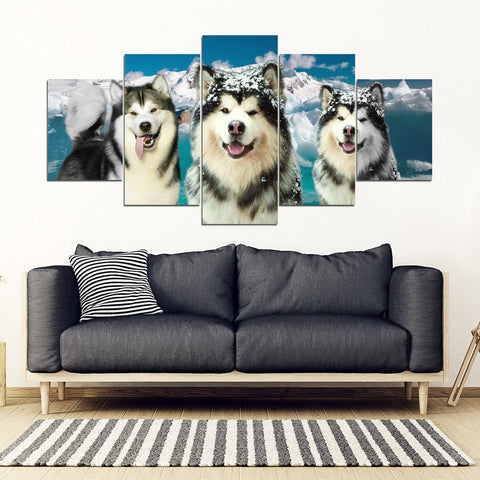 Alaskan Malamute Print- Piece Framed Canvas- Free Shipping-Paww-Printz-Merchandise