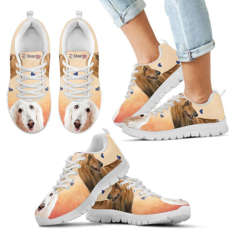White Afghan Hound Print Running Shoes For Kids- Free Shipping-Paww-Printz-Merchandise