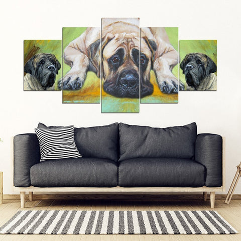 English Mastiff Dog Print-5 Piece Framed Canvas- Free Shipping-Paww-Printz-Merchandise