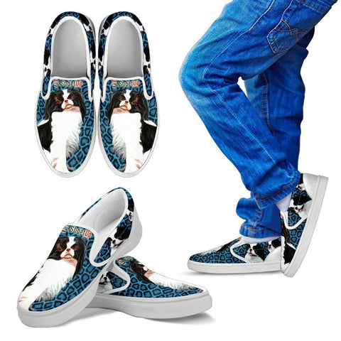 Cute Japanese Chin Print-Kid's Slip Ons-Free Shipping-Paww-Printz-Merchandise
