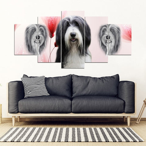 Bearded Collie Print-5 Piece Framed Canvas- Free Shipping-Paww-Printz-Merchandise
