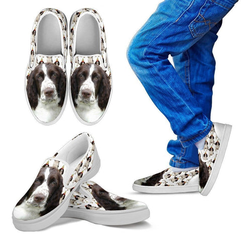 English Springer Spaniel Print Slip Ons For Kids- Express Shipping-Paww-Printz-Merchandise
