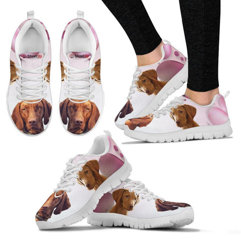 Vizsla Pink White Print Running Shoes For Women-Free Shipping-Paww-Printz-Merchandise