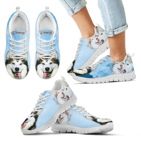 Laughing Alaskan Malamute Print Running Shoes For Kids- Free Shipping-Paww-Printz-Merchandise