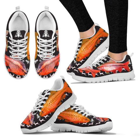 Cherry Barb Fish Print Christmas Running Shoes For Women- Free Shipping-Paww-Printz-Merchandise