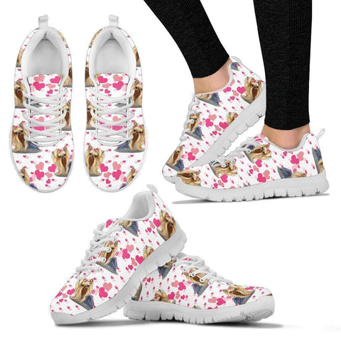 Yorkshire Terrier Pink Pattern Print Sneakers For Women- Express Shipping-Paww-Printz-Merchandise