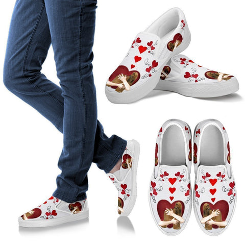 Valentine's Day Special-Afghan Hound Dog Print Slip Ons For Women-Free Shipping-Paww-Printz-Merchandise