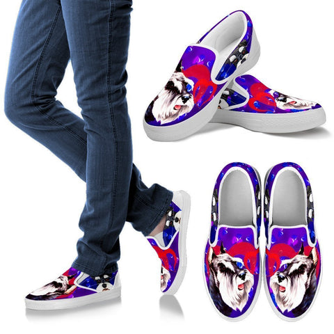 Valentine's Day Special-Miniature Schnauzer Dog Print Slip Ons Shoes For Women-Free Shipping-Paww-Printz-Merchandise