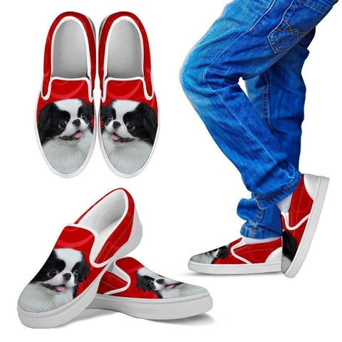 Japanese Chin Print Slip Ons For Kids-Express Shipping-Paww-Printz-Merchandise