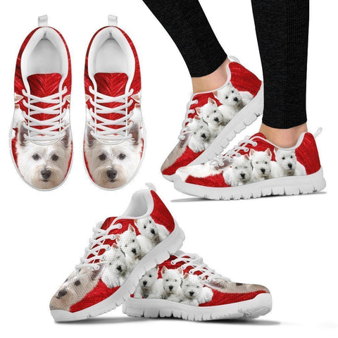 West Highland White Terrier Print Sneakers For Women- Free Shipping-Paww-Printz-Merchandise