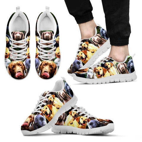 Multiple Labrador Retriever Print (Black/White) Running Shoes For Men-Express Shipping-Paww-Printz-Merchandise