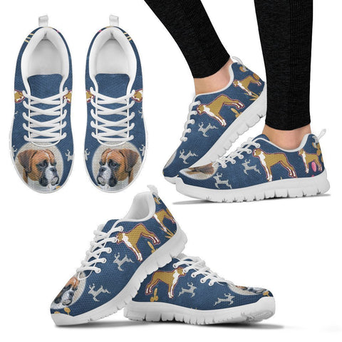 Boxer Christmas Running Shoes For Women- Free Shipping-Paww-Printz-Merchandise
