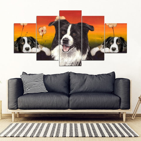Border Collie Print-5 Piece Framed Canvas- Free Shipping-Paww-Printz-Merchandise