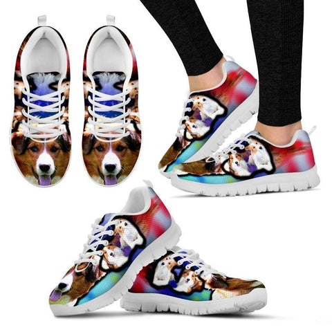 English Shepherd Dog Print Running Shoe For Women- Free Shipping-Paww-Printz-Merchandise