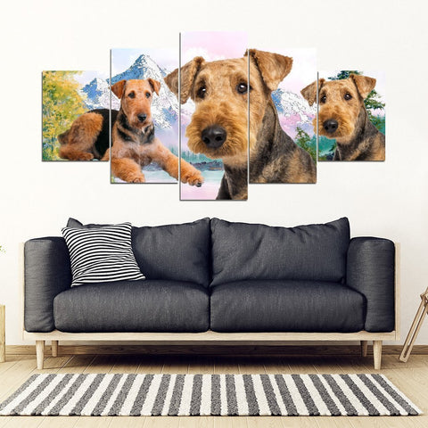 Airedale Terrier Print- Piece Framed Canvas- Free Shipping-Paww-Printz-Merchandise