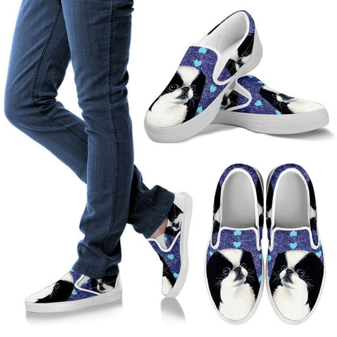 Valentine's Day Special-Cute Japanese Chin Dog Print Slip Ons Shoes For Women-Free Shipping-Paww-Printz-Merchandise
