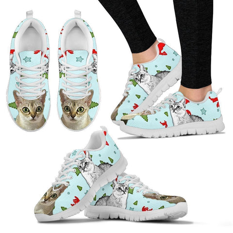 Singapura Cat Christmas Running Shoes For Women- Free Shipping-Paww-Printz-Merchandise
