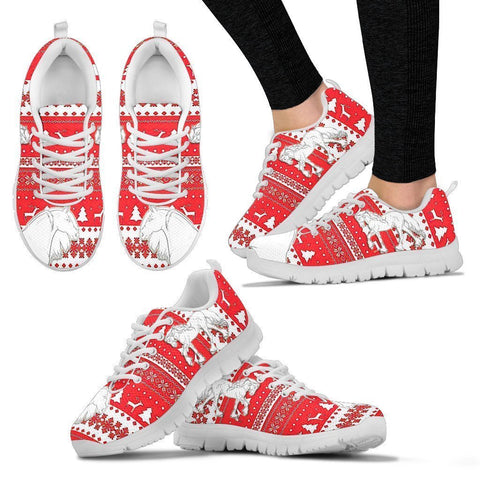 Friesian Horse Christmas Running Shoes For Women- Free Shipping-Paww-Printz-Merchandise