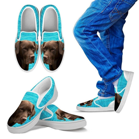 Labrador Retriever (Chocolate) Print-Slip Ons For Kids-Express Shipping-Paww-Printz-Merchandise