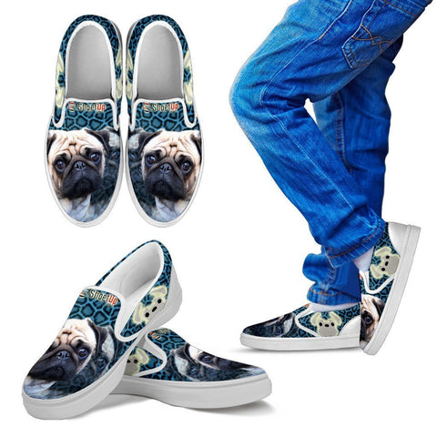 Lovely Pug Print-Kid's Slip Ons-Free Shipping-Paww-Printz-Merchandise