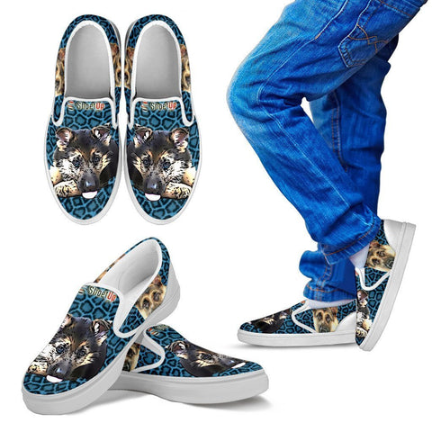 Cartoonize German Shepherd Print-Kid's Slip Ons-Free Shipping-Paww-Printz-Merchandise