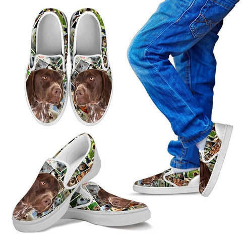 Amazing German Shorthaired Pointer Dog Print Slip Ons For Kids-Express Shipping-Paww-Printz-Merchandise