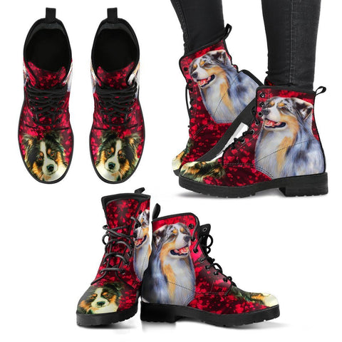 Valentine's Day Special-Australian Shepherd Dog Print Boots For Women-Free Shipping-Paww-Printz-Merchandise