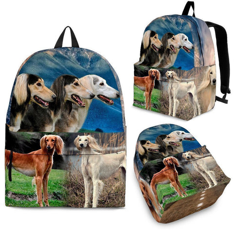 Saluki Dog Print Backpack-Express Shipping-Paww-Printz-Merchandise