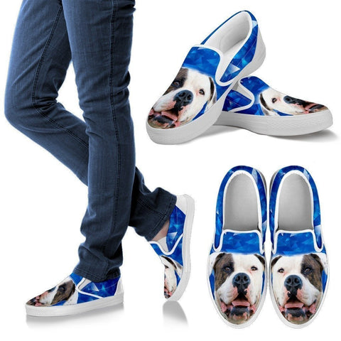 American Bulldog Print Slip Ons For Women- Express Shipping-Paww-Printz-Merchandise