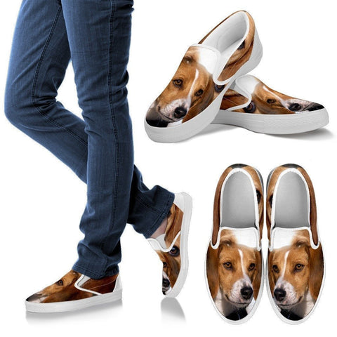 American Foxhound Print Slip Ons For Women- Express Shipping-Paww-Printz-Merchandise