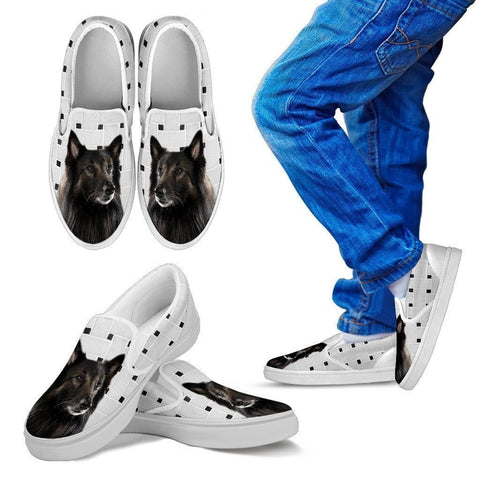 Belgian Tervuren Dog Print Slip Ons For Kids-Express Shipping-Paww-Printz-Merchandise