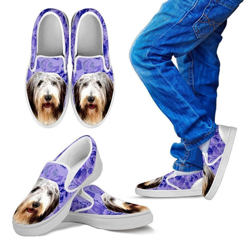 Bearded Collie Dog Print Slip Ons For Kids-Express Shipping-Paww-Printz-Merchandise