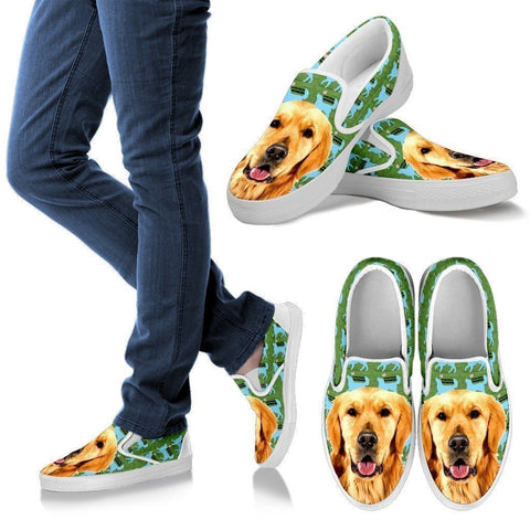 Golden Retriever Print Slip Ons For Women-Express Shipping-Paww-Printz-Merchandise