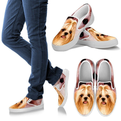 Lhasa Apso Print Slip Ons For Women- Express Shipping-Paww-Printz-Merchandise