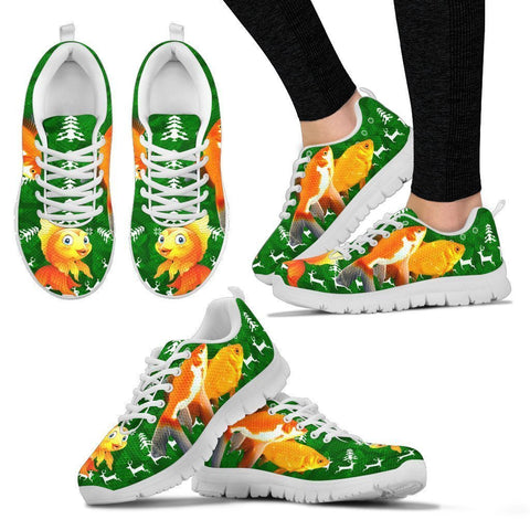 Amazing Goldfish Print Christmas Running Shoes For Women- Free Shipping-Paww-Printz-Merchandise