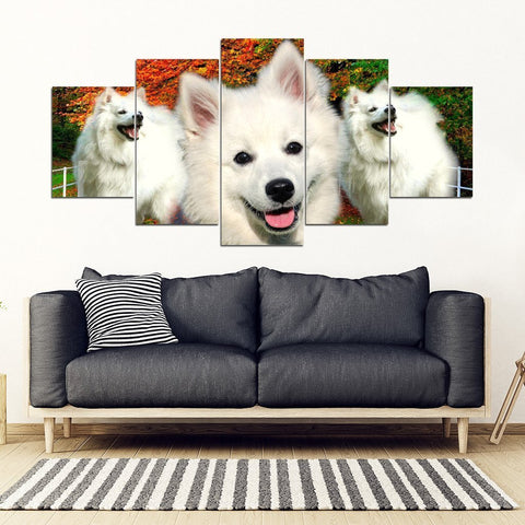 Cute American Eskimo Print- Piece Framed Canvas- Free Shipping-Paww-Printz-Merchandise