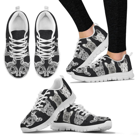 Black&White French Bulldog Print Running Shoes For Women-Free Shipping-Paww-Printz-Merchandise