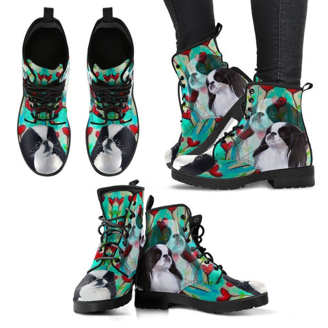Valentine's Day Special-Japanese Chin Dog Print Boots For Women-Free Shipping-Paww-Printz-Merchandise