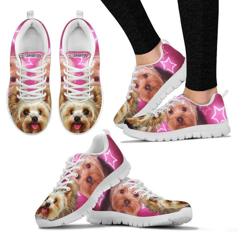Yorkshire Terrier On Pink Print Running Shoes For Women- Free Shipping-Paww-Printz-Merchandise