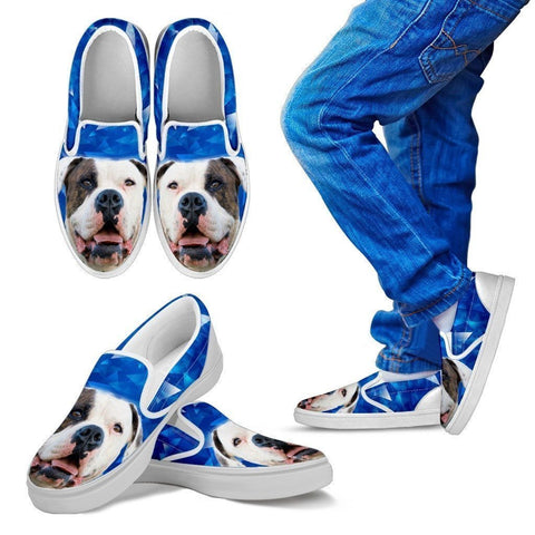 American Bulldog Print Slip Ons For Kids- Express Shipping-Paww-Printz-Merchandise