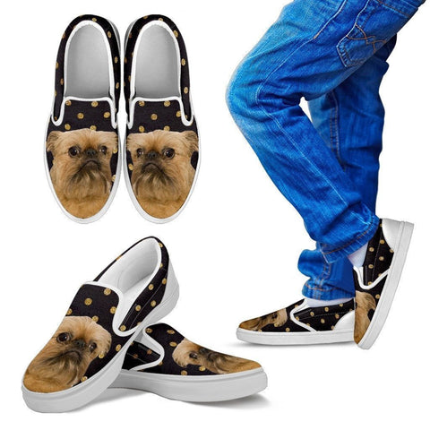 Brussels Griffon (Griffon Bruxellois) Print Slip Ons For Kids-Express Shipping-Paww-Printz-Merchandise