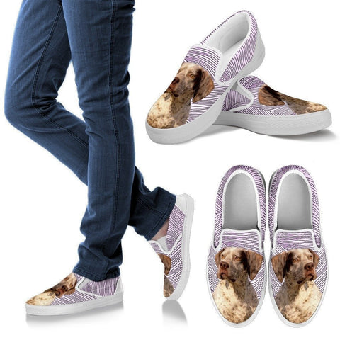 Braque du Bourbonnais Dog Print Slip Ons For Women-Express Shipping-Paww-Printz-Merchandise