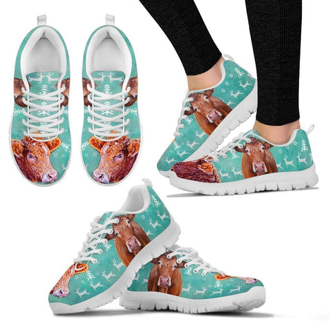 Limousin Cattle Cow Christmas Running Shoes For Women- Free Shipping-Paww-Printz-Merchandise